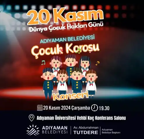 Çocuk Korosu Konseriyle Çocuk Hakları Kutlanacak